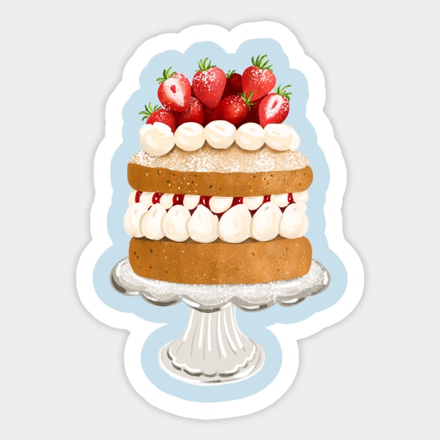 Victoria Sponge Cake Sticker by SarahWIllustration